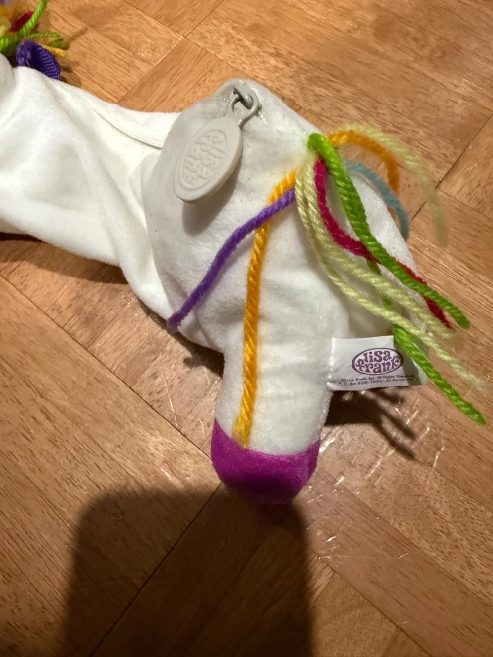 Vintage Lisa Frank Markie Plush White Unicorn Pencil Case